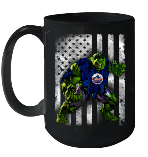 New York Mets Hulk Marvel Avengers MLB Baseball American Flag Ceramic Mug 15oz