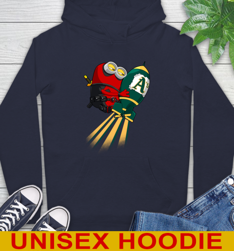 MLB Baseball Oakland Athletics Deadpool Minion Marvel Shirt Hoodie 4 MLB Baseball Oakland Athletics Deadpool Minion Marvel Shirt Hoodie - Image 4