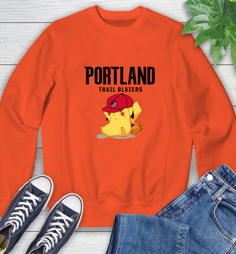 NBA Pikachu Basketball Sports Portland Trail Blazers Sweatshirt 4