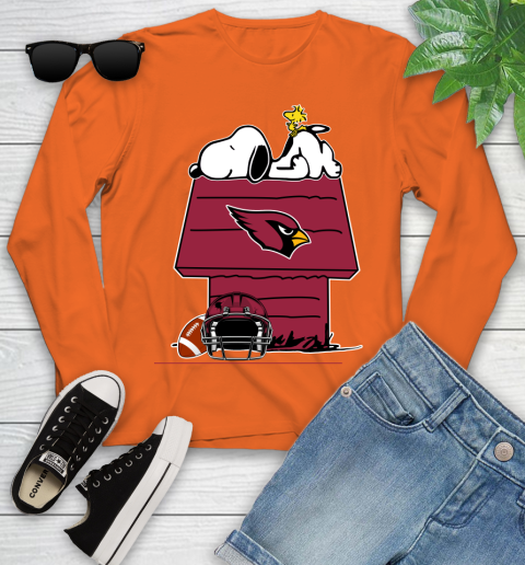 Arizona Cardinals NFL Football Snoopy Woodstock The Peanuts Movie Youth Long Sleeve 4