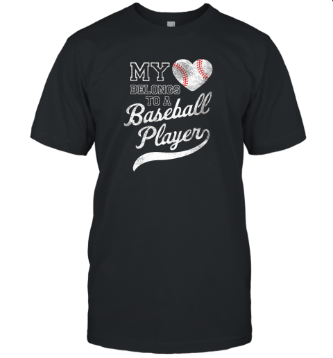 Baseball Player Wife Or Girlfriend Heart Unisex Jersey Tee