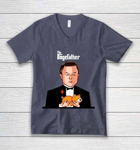Dogecoin The DogeFather Funny V-Neck T-Shirt 7
