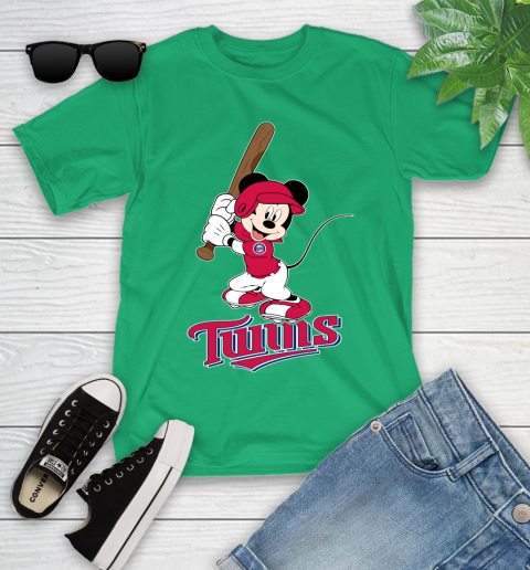 MLB Baseball Minnesota Twins Cheerful Mickey Mouse Shirt Youth T-Shirt 6