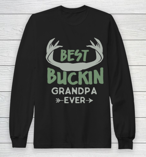 Grandpa Funny Gift Apparel  Deer Hunting Bucking Grandpa Long Sleeve T-Shirt