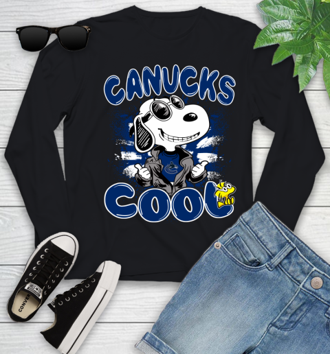 NHL Hockey Vancouver Canucks Cool Snoopy Shirt Youth Long Sleeve