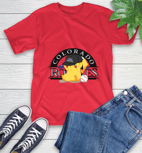 MLB Pikachu Baseball Sports Colorado Rockies T-Shirt 10
