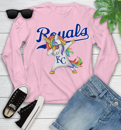 Kansas City Royals MLB Baseball Funny Unicorn Dabbing Sports Youth Long Sleeve 10