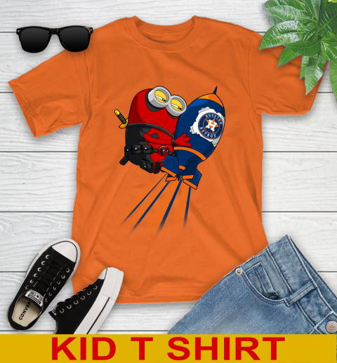 MLB Baseball Houston Astros Deadpool Minion Marvel Shirt Youth T-Shirt 8