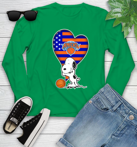 New York Knicks NBA Basketball The Peanuts Movie Adorable Snoopy Youth Long Sleeve 6
