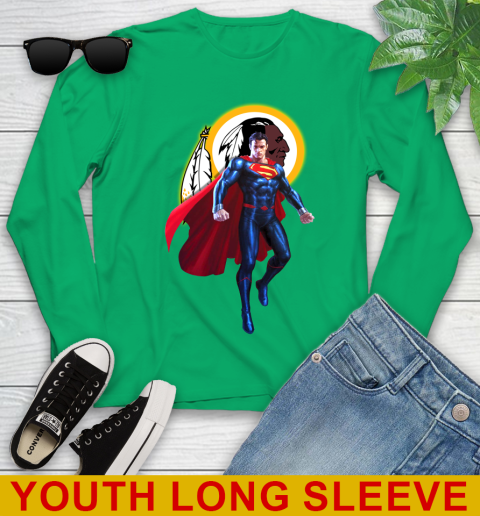 NFL Superman DC Sports Football Washington Redskins Youth Long Sleeve 7