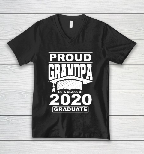 Grandpa Funny Gift Apparel  Proud Grandpa Of A Class Of 2020 Graduate V-Neck T-Shirt