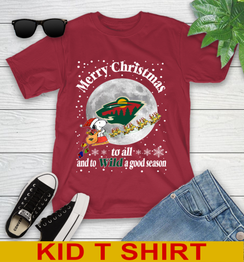 Minnesota Wild Merry Christmas To All And To Wild A Good Season NHL Hockey Sports Youth T-Shirt 12