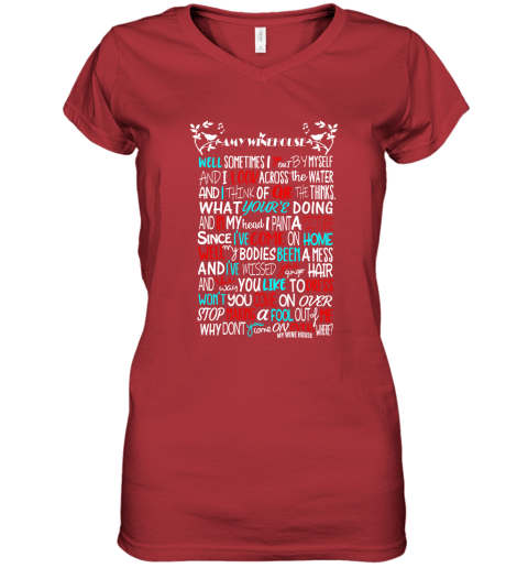 ej34 amy winehouse valerie song lyrics shirts women v neck t shirt 39 front red