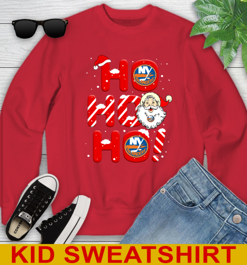 New York Islanders NHL Hockey Ho Ho Ho Santa Claus Merry Christmas Shirt Youth Sweatshirt 7