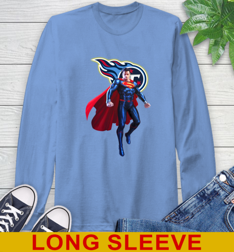 NFL Superman DC Sports Football Tennessee Titans Long Sleeve T-Shirt 11
