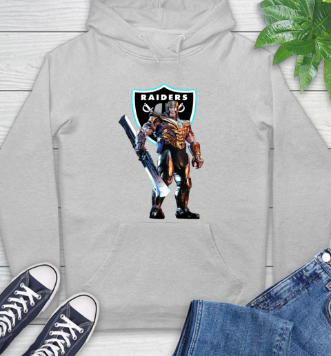 NFL Thanos Gauntlet Avengers Endgame Football Oakland Raiders Hoodie 6