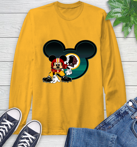 NFL Washington Redskins Mickey Mouse Disney Football T Shirt Long Sleeve T-Shirt 3