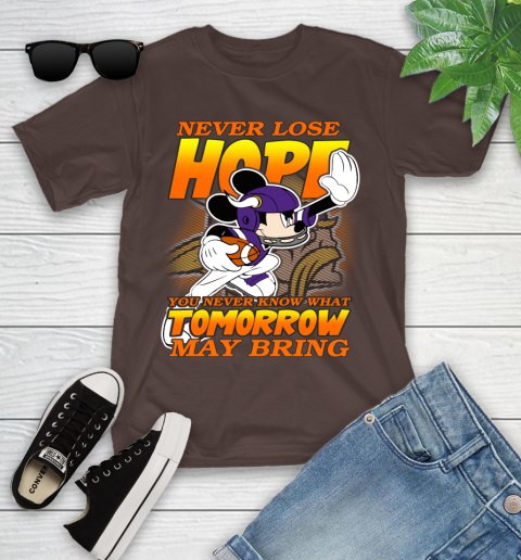 Minnesota Vikings NFL Football Mickey Disney Never Lose Hope Youth T-Shirt 7