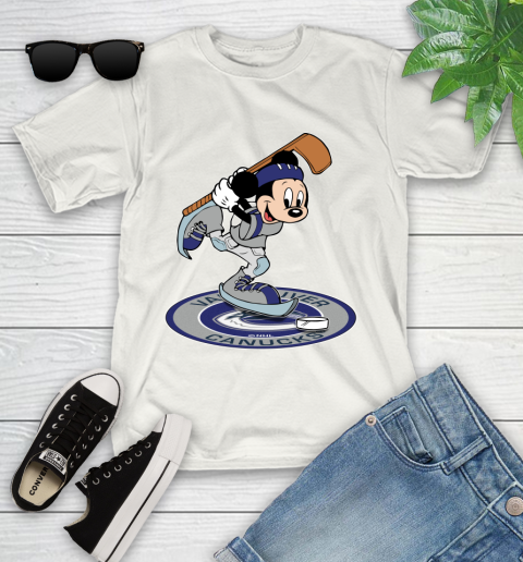 NHL Hockey Vancouver Canucks Cheerful Mickey Disney Shirt Youth T-Shirt 2