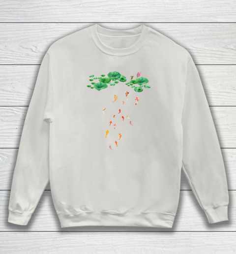 Watercolor Japanese Koi Fish Goldfish Lily Pad Lotus Leaf Beauty Sweatshirt 8