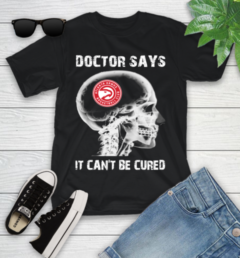NBA Atlanta Hawks Basketball Skull It Can't Be Cured Shirt Youth T-Shirt