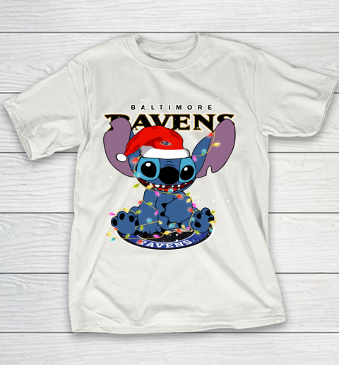 Baltimore Ravens NFL Football noel stitch Christmas Youth T-Shirt
