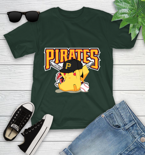 MLB Pikachu Baseball Sports Pittsburgh Pirates Youth T-Shirt 5