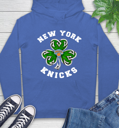 NBA New York Knicks Three Leaf Clover St Patrick's Day Basketball Sports Hoodie 9
