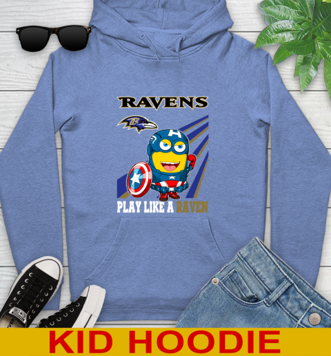 NFL Football Baltimore Ravens Captain America Marvel Avengers Minion Shirt Youth Hoodie 12