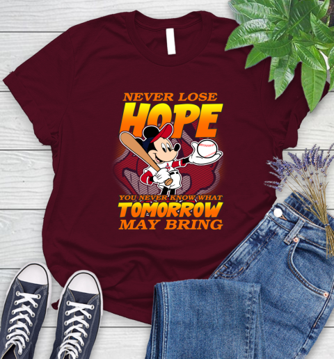 Cleveland Indians MLB Baseball Mickey Disney Never Lose Hope Women's T-Shirt 7