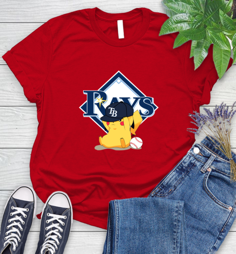 MLB Pikachu Baseball Sports Tampa Bay Rays Women's T-Shirt 9