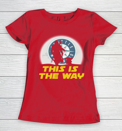 Seattle Mariners MLB Baseball Star Wars Yoda And Mandalorian This Is The Way Women's T-Shirt 9