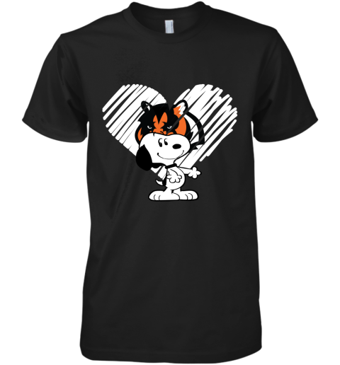 I Love Cincinnati Bengals Snoopy In My Heart NFL Premium Men's T-Shirt