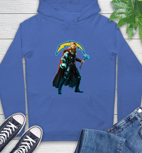 NFL Thor Avengers Endgame Football Los Angeles Chargers Hoodie 9