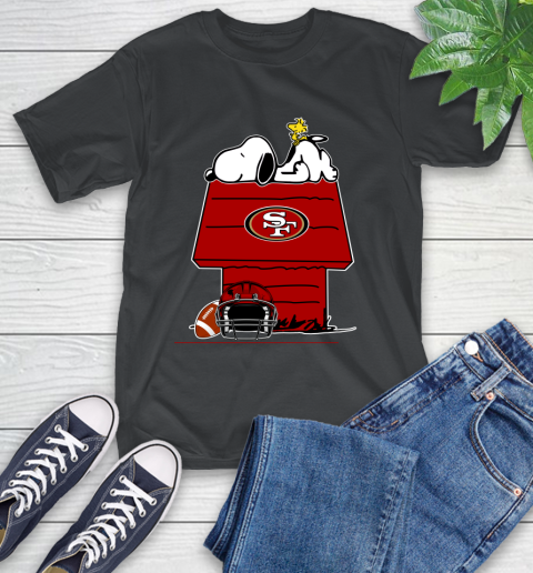 San Francisco 49ers NFL Football Snoopy Woodstock The Peanuts Movie T-Shirt 2