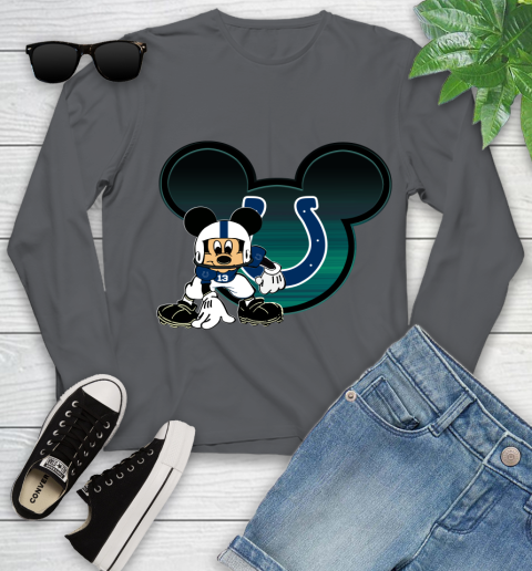 NFL Indianapolis Colts Mickey Mouse Disney Football T Shirt Youth Long Sleeve 8
