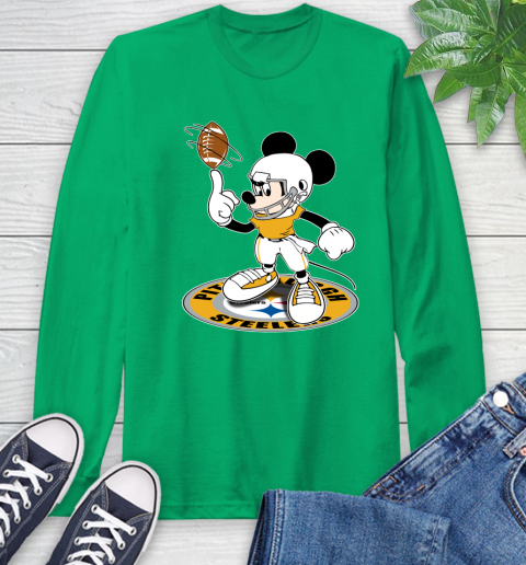NFL Football Pittsburgh Steelers Cheerful Mickey Disney Shirt Long Sleeve T-Shirt 8