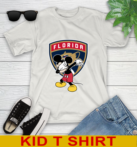 Florida Panthers NHL Hockey Dabbing Mickey Disney Sports Youth T-Shirt 12