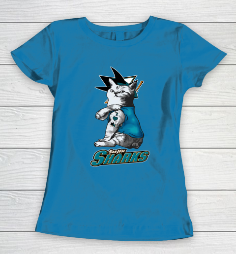 NHL My Cat Loves San Jose Sharks Hockey Women's T-Shirt 6