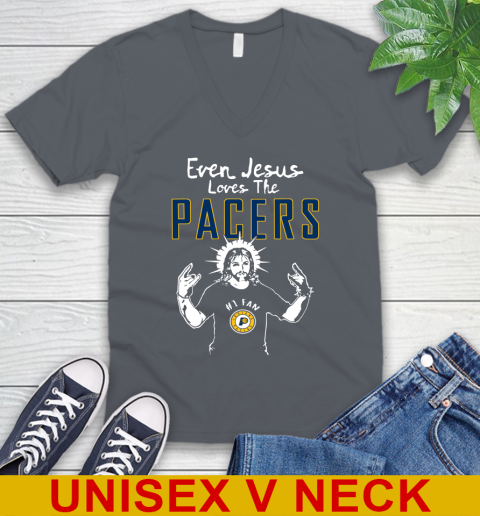 Indiana Pacers NBA Basketball Even Jesus Loves The Pacers Shirt V-Neck T-Shirt 5 Indiana Pacers NBA Basketball Even Jesus Loves The Pacers Shirt V-Neck T-Shirt - Image 5