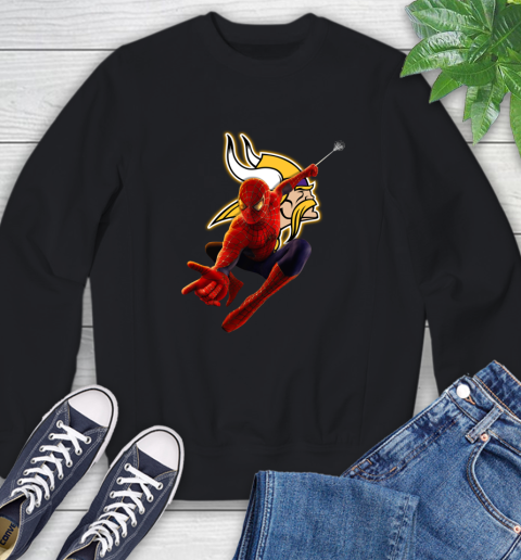 NFL Spider Man Avengers Endgame Football Minnesota Vikings Sweatshirt 2