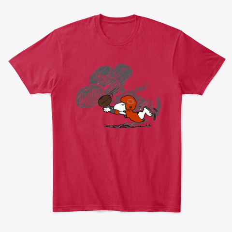 4rta chicago bears snoopy plays the football game classic t shirt 2 front red
