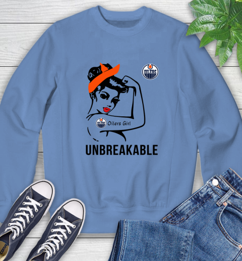 NHL Edmonton Oilers Girl Unbreakable Hockey Sports Sweatshirt 8