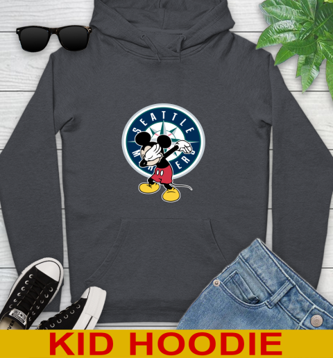 Seattle Mariners MLB Baseball Dabbing Mickey Disney Sports Youth Hoodie 9