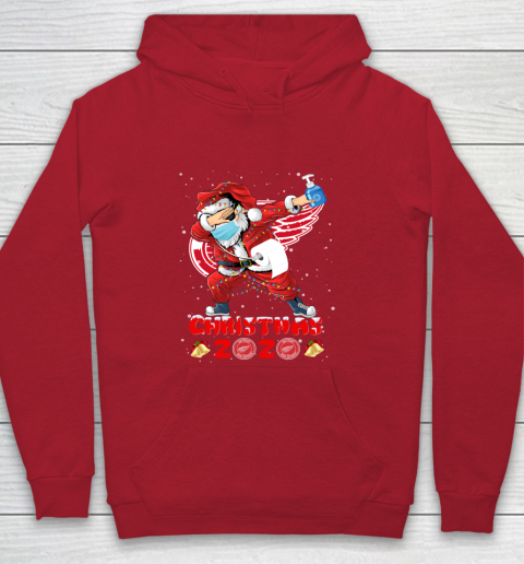Detroit Red Wings Funny Santa Claus Dabbing Christmas 2020 NHL Youth Hoodie 7