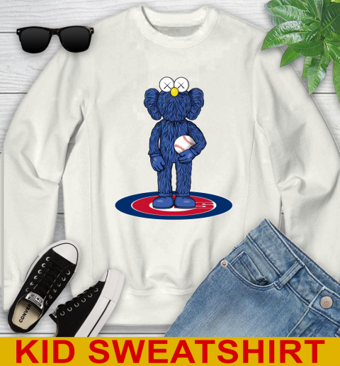 MLB Baseball Chicago Cubs Kaws Bff Blue Figure Shirt Youth Sweatshirt