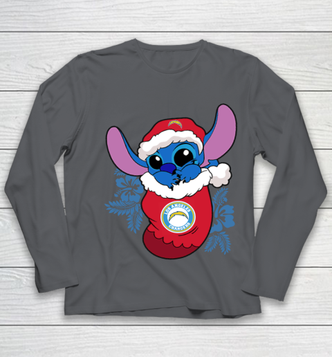 Los Angeles Chargers Christmas Stitch In The Sock Funny Disney NFL Youth Long Sleeve 8
