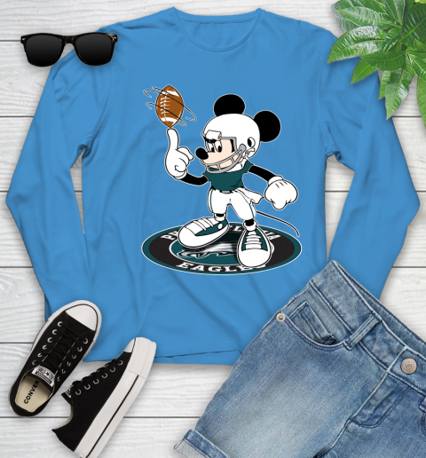 NFL Football Philadelphia Eagles Cheerful Mickey Disney Shirt Youth Long Sleeve 7