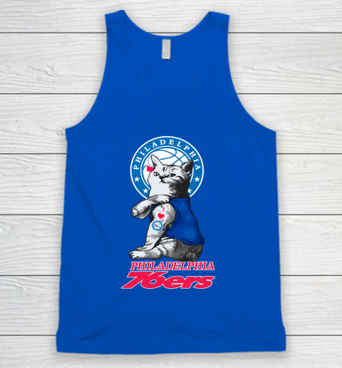 NBA Basketball My Cat Loves Philadelphia 76ers Tank Top 4