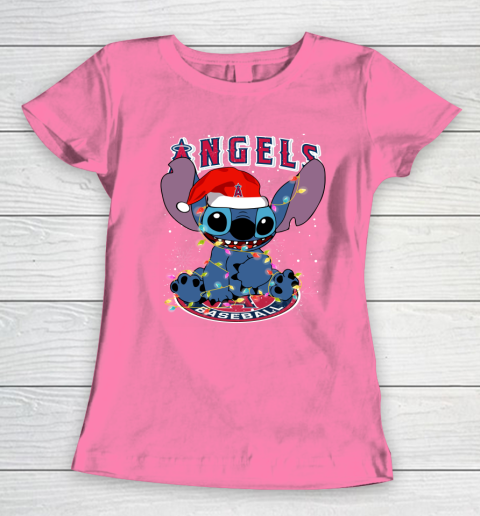 Los Angeles Angels MLB noel stitch Baseball Christmas Women's T-Shirt 9